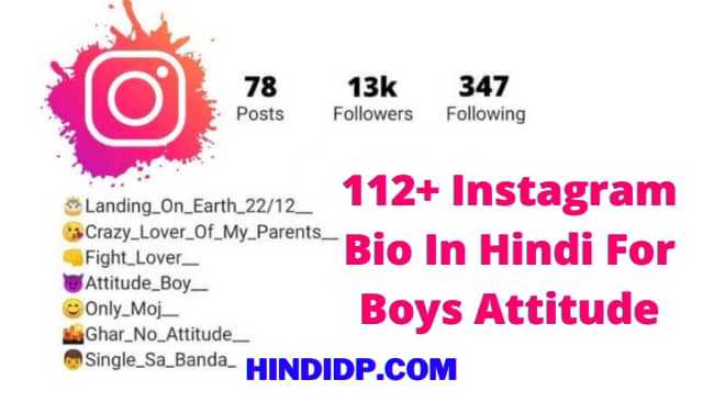 Instagram Bio In Hindi For Boys Attitude